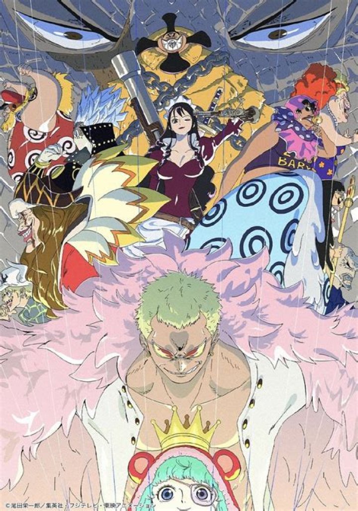 Doflamingo and Sugar during the One Piece Dressrosa arc