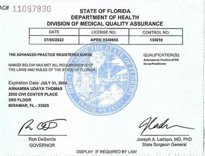 FL State Medical License