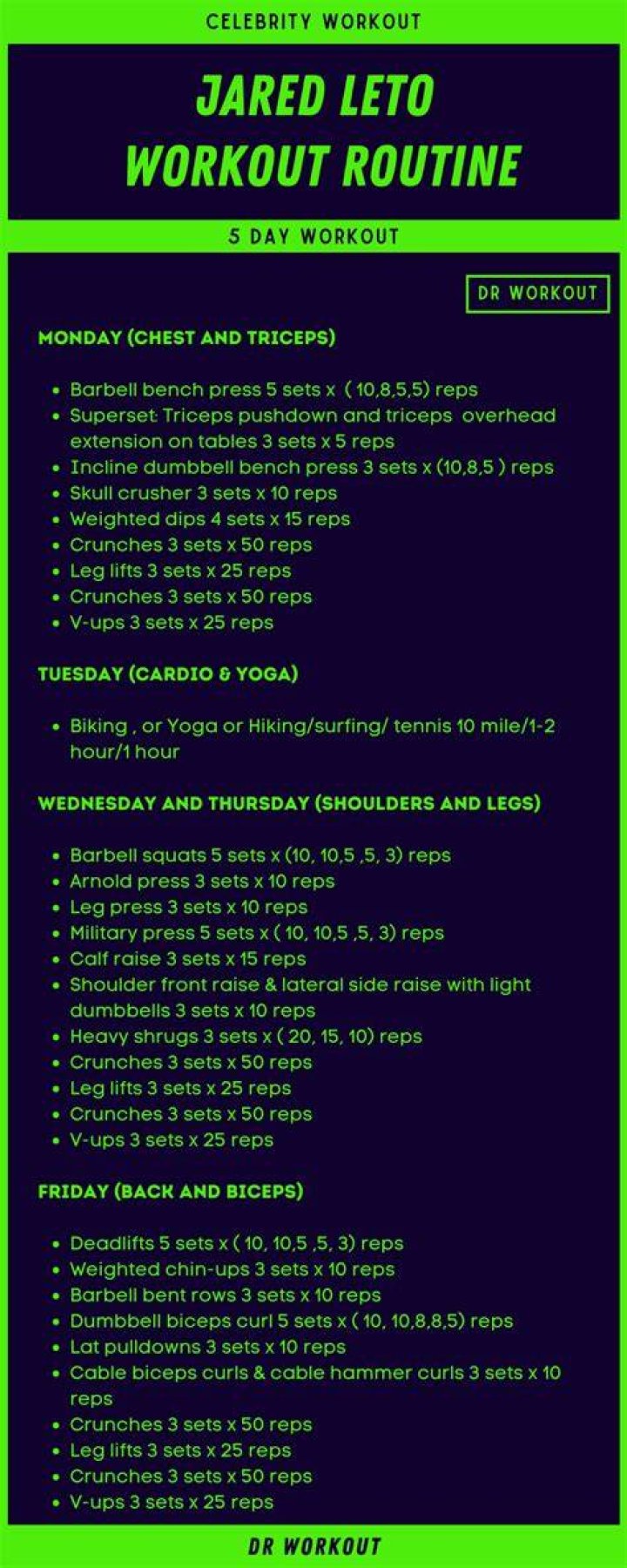 Jared Leto Workout Routine