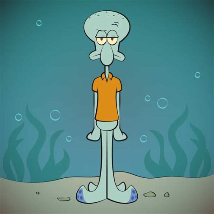 Squidward from Spongebob Squarepants looks at a whole tray of Krabby Patties.